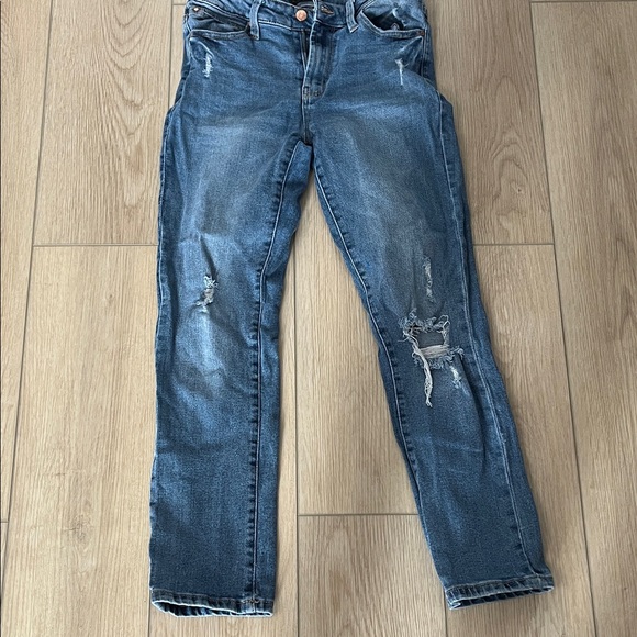 RACHEL Rachel Roy Denim - Rachel Roy Straight Leg High Waisted Casual Streetwear Distressed Blue Jeans
